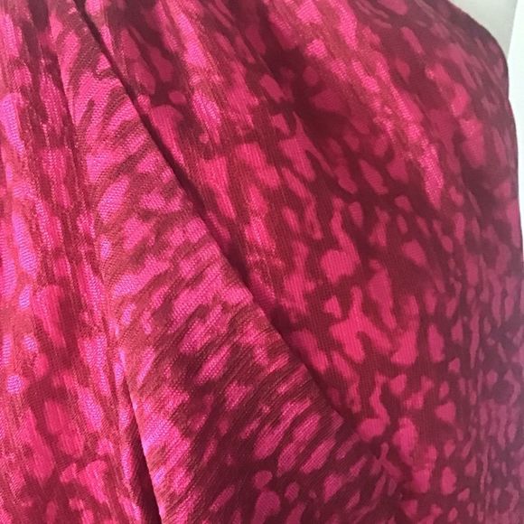 ANN TAYLOR Halter Top Silk Fuchsia Brown Sleeveless Flutter Front Lined Size 12 - Picture 8 of 8